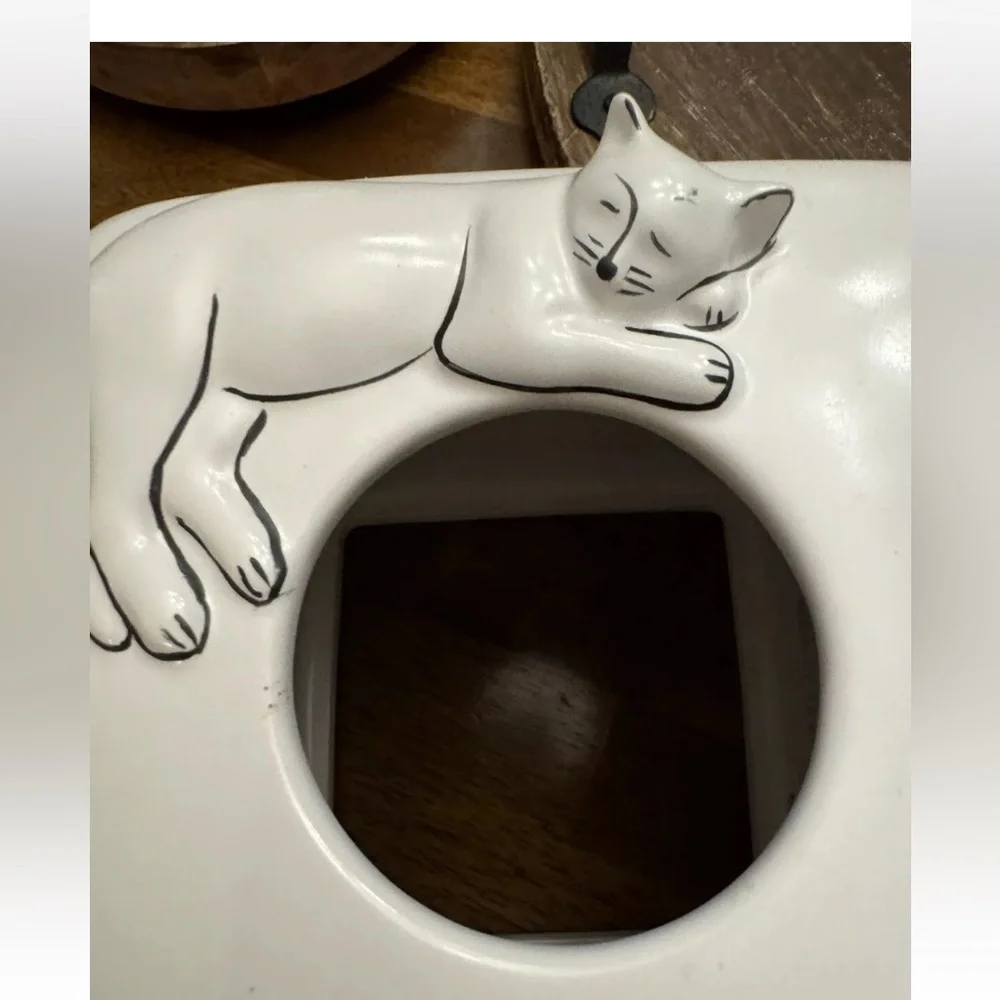 Ceramic tissue box cover white cat KITTIES Soap Dish Set Minimalist